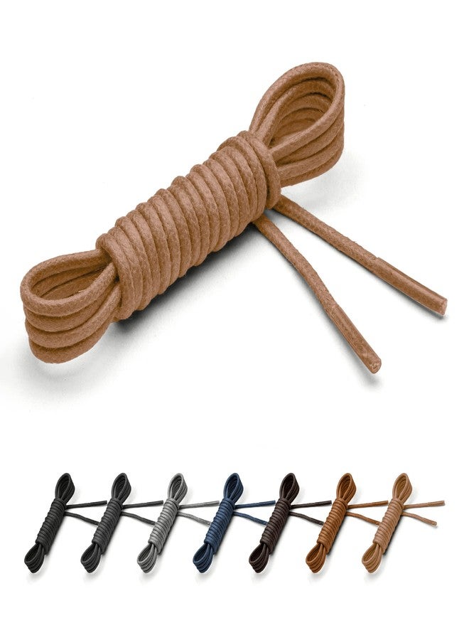 Benchmark Basics Dress Shoe Laces - 1/16" (1.5mm) Round Waxed Cotton Shoelaces - Choice of Color & Length - 30", 33" or 36" (33", Tan) - Image 1